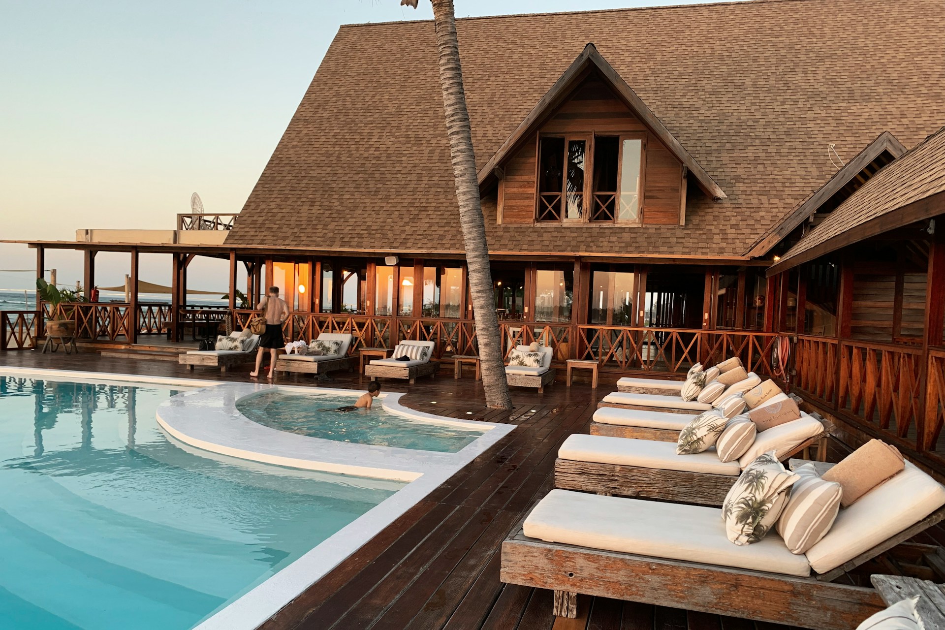 swimming pool inside a luxurious resort